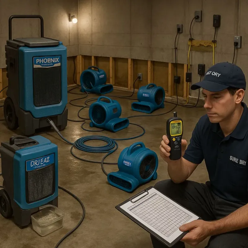 Structural Drying and Dehumidification process in Carlisle-Rockledge, AL